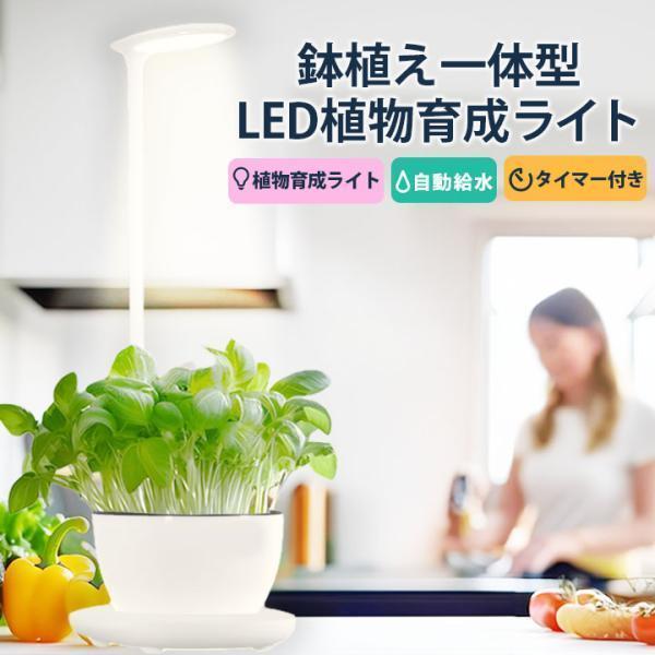 LED植物育成ライト 卓上育成ライト 卓上 植物育成 室内植物栽培 テーブルグローランプ 自動給水 ...