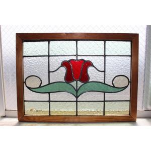 アンティークガラス ステンドグラス 窓 ドア パネル rose ローズ 薔薇