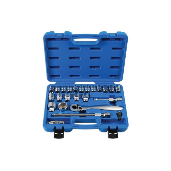 Laser-7103 1/2インチドライブ薄型デュアルドライブソケットセット 24pc