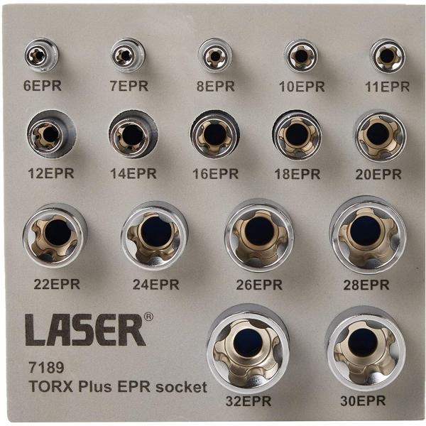 Laser-7189 Torx Plus  EPR ソケットセット 1/4 "D, 3/8 "D, ...