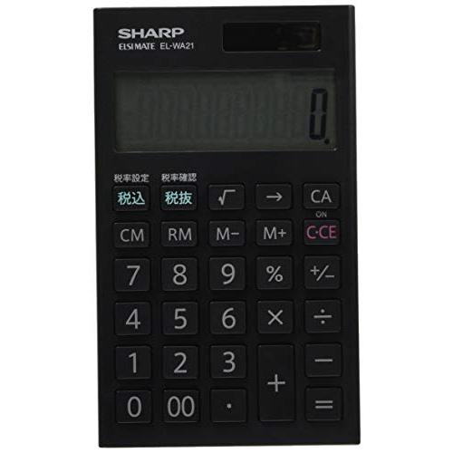 シャープ(SHARP) 手帳タイプ電卓 を演出するアクリルパネル採用。 ブラック系 EL-WA21X