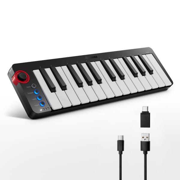 Donner MIDIキーボード 25鍵 USBコントローラー ミニ鍵盤 コンパクト ベロシティ対応...