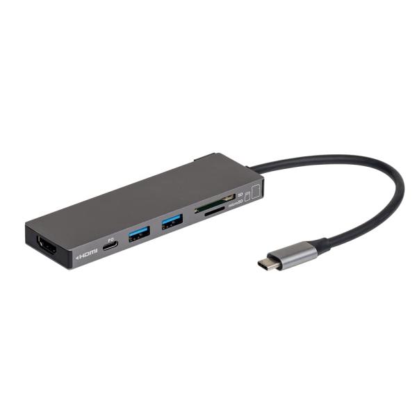 ナカバヤシ Digio2 PD対応 USB Type-C アルミ ドッキングステーション 15cm ...