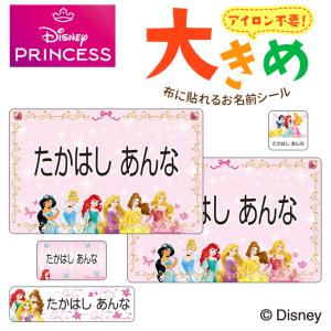 お名前シール 大きい プリンセス ディズニー ノンアイロン お昼寝布団 ゼッケン 布用 洗濯OK アイロン不要 洋服 衣類 送料無料 PR