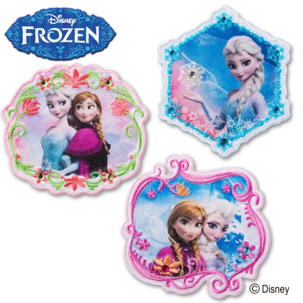 ワッペン アナと雪の女王 ラインストーン 大 ディズニー アイロン シール かわいい 刺繍 キャラク...