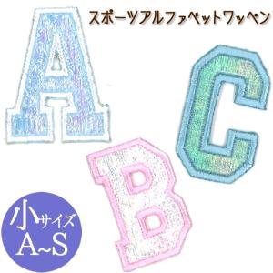 ブロドリー 文字ワッペン アルファベット 大 スポーツ A〜S 1枚 名前