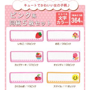 お名前ワッペン 長方形 ピンク系 同柄5枚 ネ...の詳細画像4