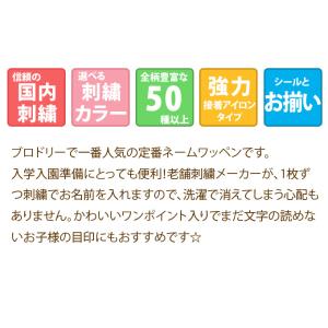 お名前ワッペン 長方形 ピンク系 同柄3枚 ネ...の詳細画像2