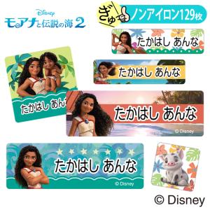 お名前シール モアナと伝説の海2 ディズニー ノンアイロン タグ用 布 洗濯OK アイロン不要 洋服 衣類 送料無料 PR