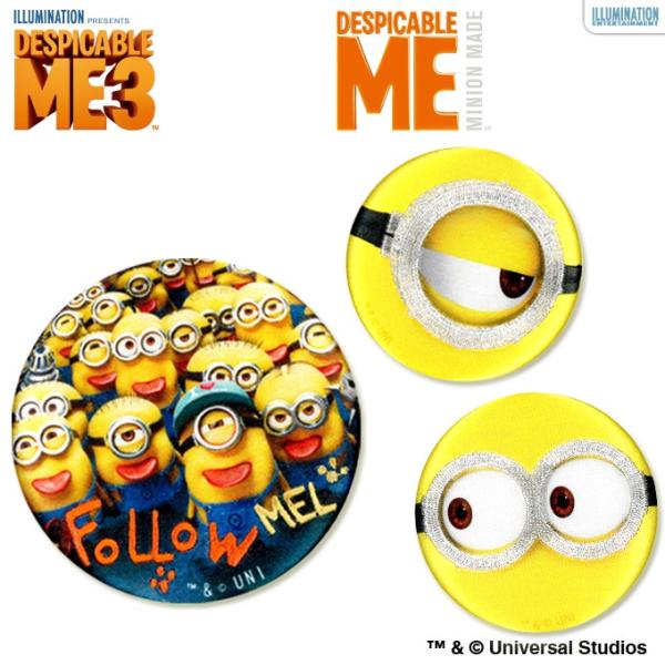 手鏡 コンパクトミラー ミニオンズ 缶ミラー 鏡 キャラ 通勤 ハンドミラー プレゼント メイク 丸