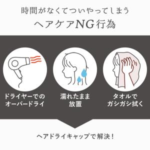 ヘアドライキャップ ヘアターバン 2枚 風のな...の詳細画像2