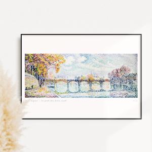 アートポスター ポール・シニャック 橋 川 おしゃれ 絵画ポスター 北欧 名画 風景画 点描画 自然 フランス ナチュラル インテリア 人気 デザイン 特大 AP132