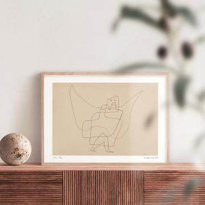 額縁付き YUYA「白い鳥が飛ぶ」切り絵作家 アートポスター 天然木