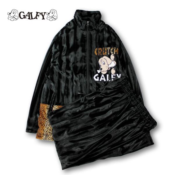 GALFY ガルフィー ベロア セットアップ 133026 豹柄生地切替 いにしえチンピラセットアッ...