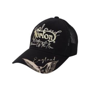 Norton ノートン 帽子 232N8701 ゴールド 刺繍 イーグル メッシュ キャップ/アメカジ・バイカー ブラック｜bros-clothing