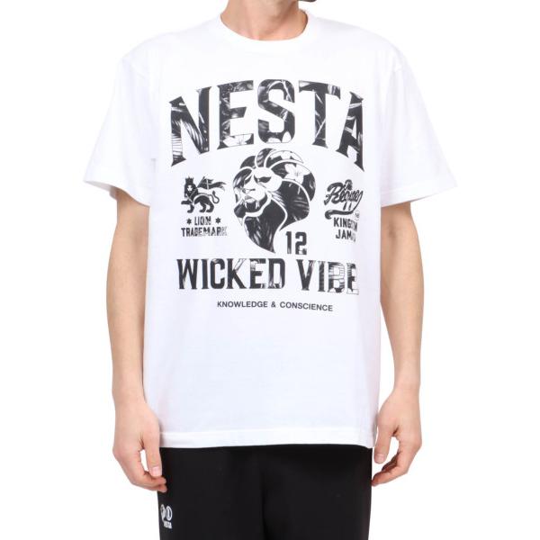 NESTA BRAND 半袖Tシャツ 232NB1028 JAPAN加工 ボタニカル カレッジ ホワ...