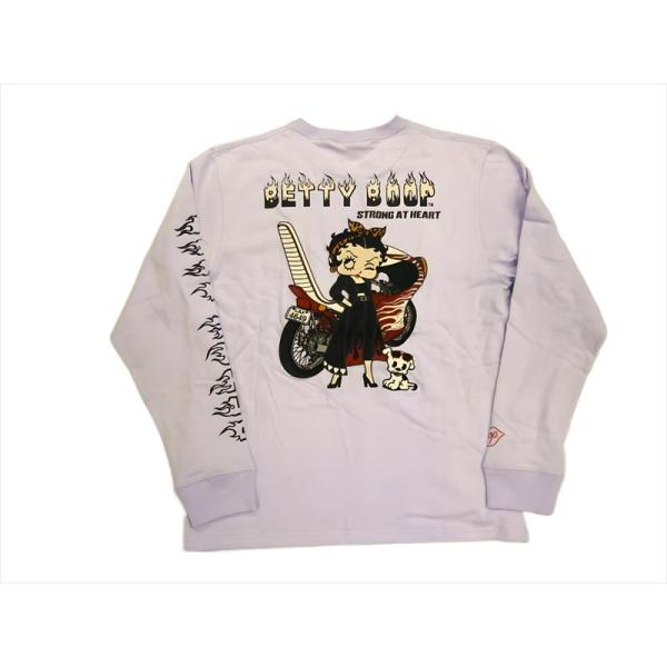 ローブローナックル×ベティーブープ コラボ 長袖Tシャツ 533868 刺繍 レオパードリボン 特攻...