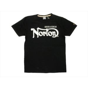 Norton/ノートン 半袖Ｔシャツ 62N1024 フェルトプリント・ロゴ ベーシック半袖Ｔシャツ ブラック｜bros-clothing