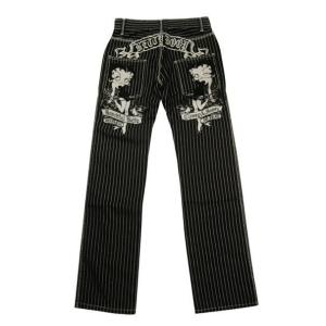 ザブレイブマン The BRAVE-MAN×ベティーブープ コラボ ジーンズ BBB-2123 刺繍 "BETTY BOOP" デニムパンツ ウォバッシュストライプ