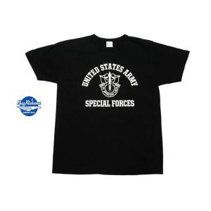 バズリクソンズ/BUZZ RICKSON'S 半袖Tシャツ BR79177 "SPECIAL FORCES" ミリタリー半袖 Tシャツ ブラック｜ブロスクロージング