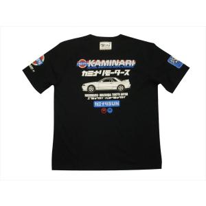 カミナリ KAMINARI エフ商会 半袖Tシャツ KMT-202 "スカイラインGT-R(R32)/カミナリSUN" メンズTシャツ 旧車 ブラック｜bros-clothing