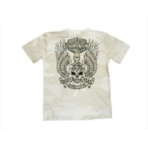 NAITIVE GANG FAMILY Ｔシャツ NGF25-394 "フェザースカル"プリント 迷彩柄 ドライ 半袖Ｔシャツ 迷彩ホワイト｜bros-clothing