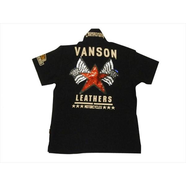 VANSON/バンソン ポロシャツ NVPS-907 スパンコール＆プリント&quot;ワンスター&quot;スラブ天竺...