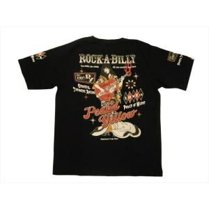 ピークドイエロー Peak'd Yellow エフ商会 半袖Tシャツ PYT-232 "ロカビリー姉御" 抜染プリント 半袖Ｔシャツ ブラック