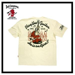 テッドマン TEDMAN/エフ商会 Tシャツ TDSS-419 『Play the Guitar/ギターテッド』アメカジ バイカー 半袖Tシャツ ホワイト