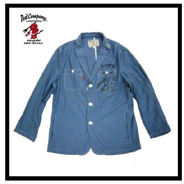 テッドマン TEDMAN エフ商会 TSJK-101 シャンブレー生地シャツジャケット サックスブル...