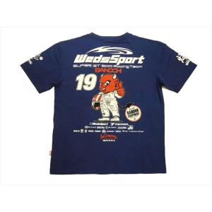 テッドマン×WedsSport×カミナリ トリプルコラボ・半袖Tシャツ エフ商会 WSBT-06 抜染プリント 2023年モデルTシャツ ブルー｜ブロスクロージング