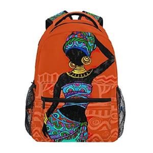Beautiful Black Woman Backpack Casual Daypack Student Book Bag Travel Backpack Multipurpose Laptop Backpack for Teens Girls 並行輸入品