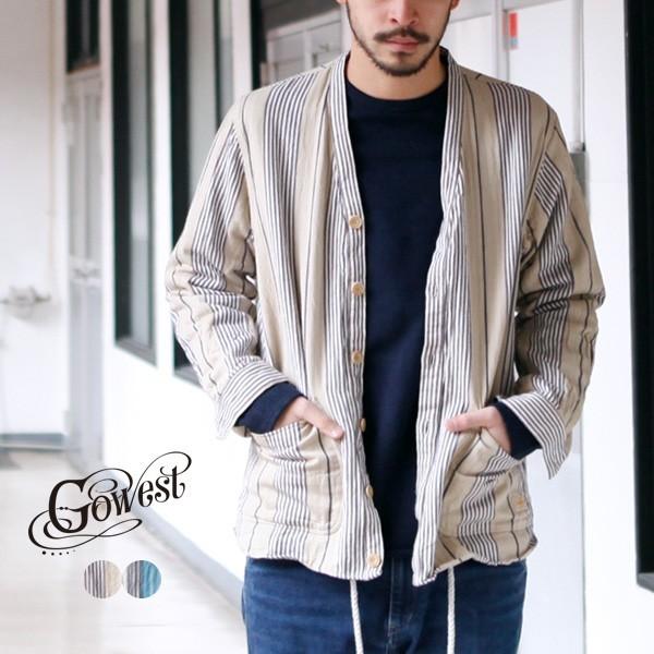 GOWEST ゴーウエスト COMFORT CARDIGAN / C/L STRIPE