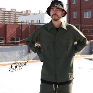 GOWEST go west ゴーウエスト トップス シャツ BRIGHTON SHIRTS / CORDURA Back Satin｜BROWN FLOOR