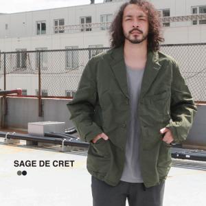 サージュデクレ SAGE DE CRET アウター ジャケット ナイロン高密度タフタ 3ツ釦ジャケット｜brownfloor