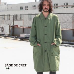 サージュデクレ SAGE DE CRET アウター コットンダンプ×フラノ リバーシブルステンカラーコート｜brownfloor