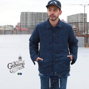 GOHEMP（ゴーヘンプ） NO COLLAR JACKET/PIN STRIPE HERRINGBONE