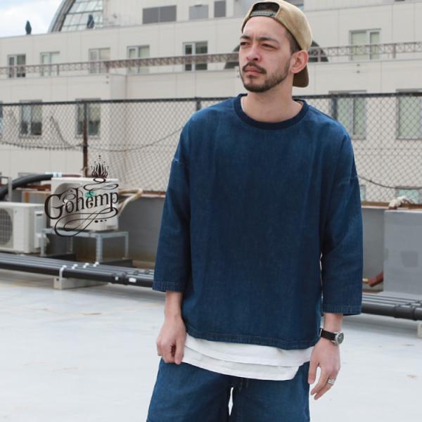 ゴーヘンプ GO HEMP gohemp トップス デニム ROUND LOOSE TEE / 6....