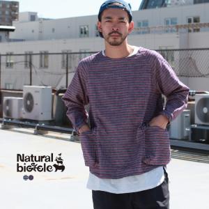 ナチュラルバイシクル Naturalbicycle トップス スモック Micro Nap Border Smock MADE IN JAPAN series｜brownfloor