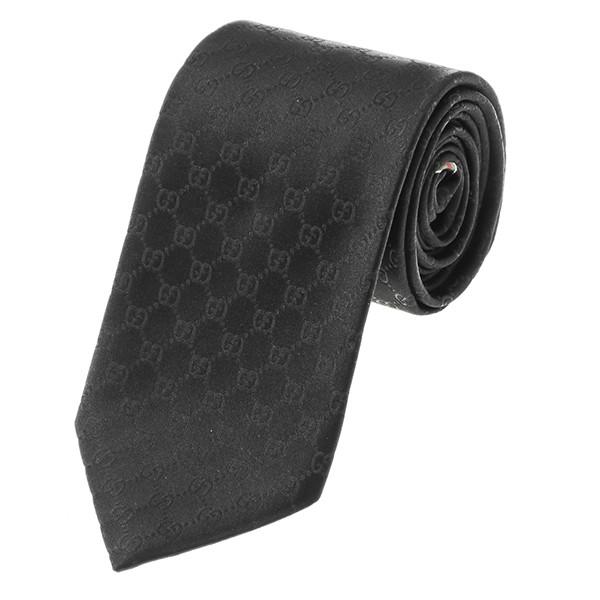 並行輸入 グッチ ネクタイ GUCCI  456520 1000メンズ ブラック 黒 爆買