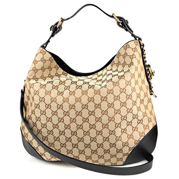 並行輸入 グッチ ハンドバッグ ホーボー 296870 F4CMT 9769 ベージュ/ブラック 爆...