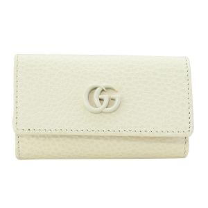 GUCCI キーケースGGマーモント オフホワイト ユニセックス 美品 GUCCI キーケースGGマーモント オフホワイト ユニセックス 美品