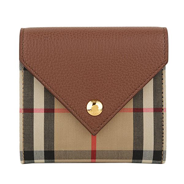 並行輸入 バーバリー  2つ折り財布 ヴィンテージチェック＆レザー 8026116 A1363 ブラ...