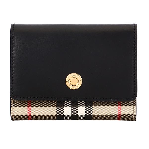 並行輸入 バーバリー 3つ折り財布 BURBERRY ヴィンテージチェック＆レザー 8049257 ...