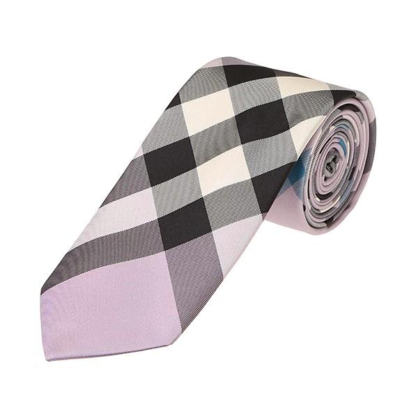 並行輸入 バーバリー ネクタイ チェック シルクタイ 8005024 A1624 ライラック 紫系 ...