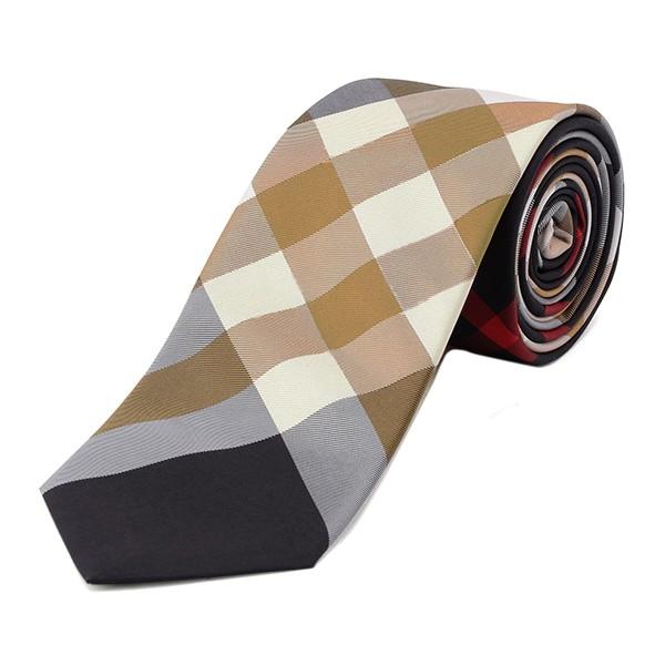 並行輸入 バーバリー ネクタイ チェック シルクタイ 8005027 A1189 ブラック系 爆買