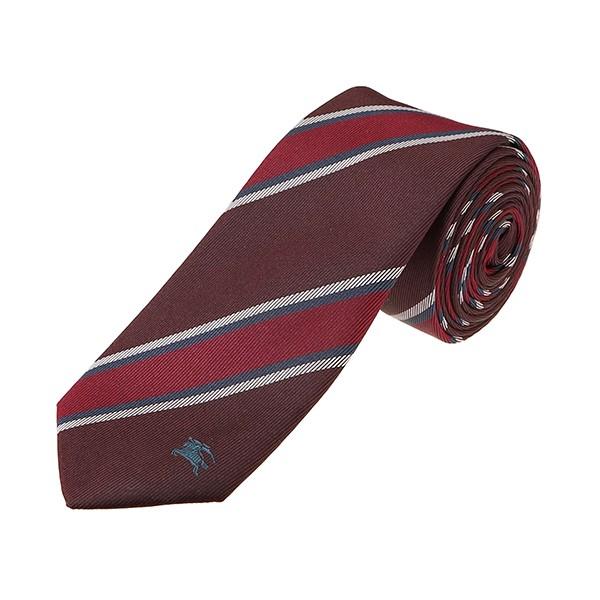 並行輸入 バーバリー ネクタイ ストライプ シルクジャカード タイ 8005069 A1308 レッ...