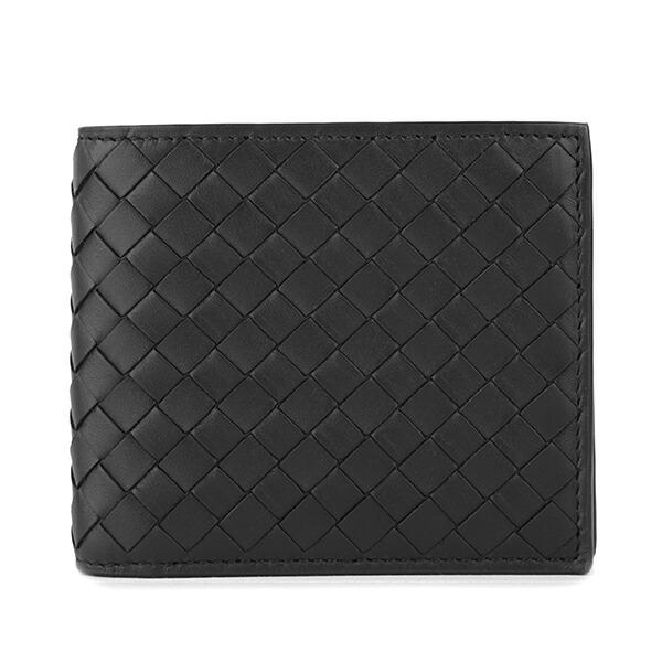 並行輸入 ボッテガヴェネタ  2つ折り財布 イントレチャート 113993 V4651 1000 ブ...