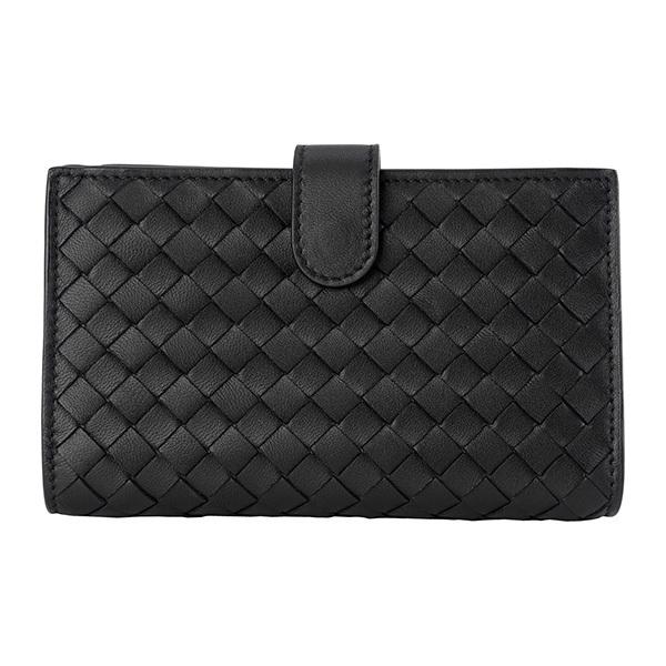 並行輸入 ボッテガヴェネタ  2つ折り財布 イントレチャート 121060 V001N 1000 ブ...