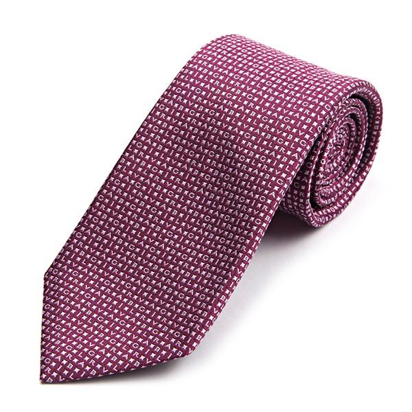 並行輸入 ブルガリ ネクタイ LOGO BVLGARI ALPHABET 241836 ラズベリー ...